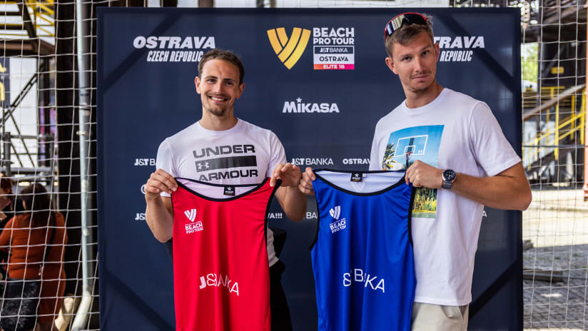 Perusic & Schweiner at Monday’s presentation of the Ostrava Elite16 at Lower Vitkovice (source: cvf.cz)