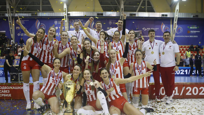 Women’s Serbia Cup 2022 winners Crvena zvezda Belgrade (source: ossrb.org)