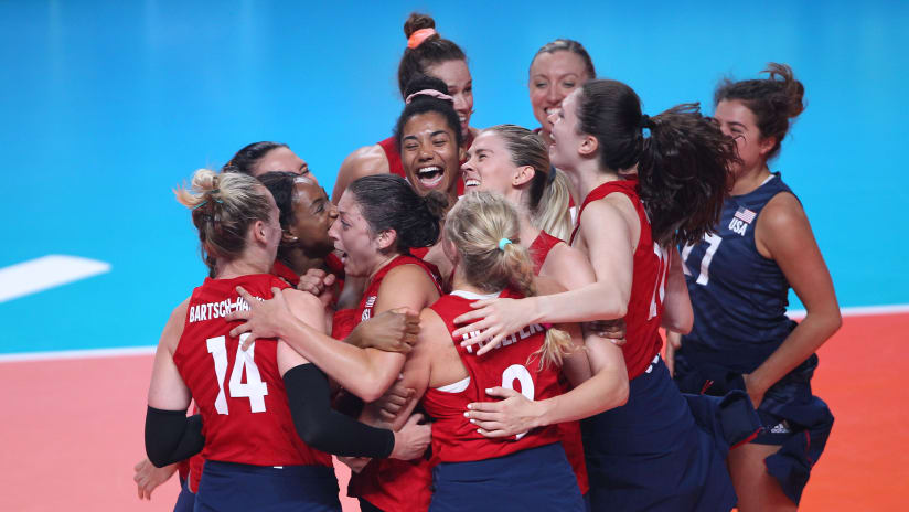 USA team celebrate their victory