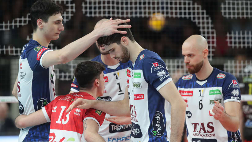 World champions Michieletto, Lavia and Sbertoli are among Trentino’s returning players for the new season (source: legavolley.it)