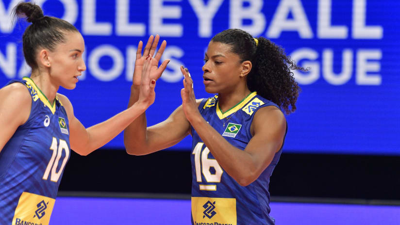 Garay and Gabi have been Brazil's starting outside hitters in the VNL