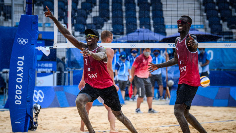 Cherif and Ahmed rejoice at the end of the bronze medal match