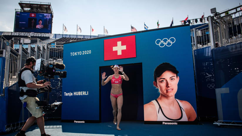 Tanja Huberli enters the Olympic court