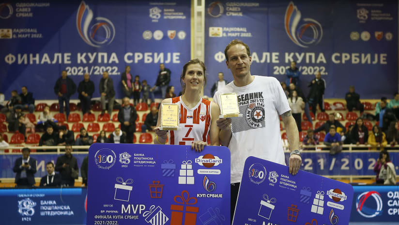 Serbia Cup 2022 MVPs Bojana Drca and Novica Bjelica (source: ossrb.org)