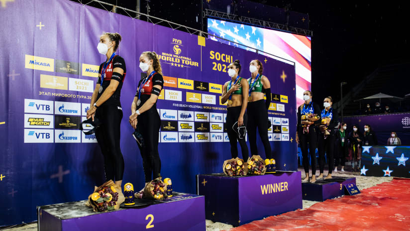 The women’s podium in Sochi