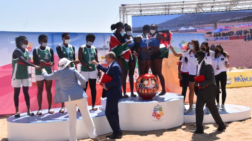 Kenya stand at the top of the podium in Agadir (Photo: CAVB)