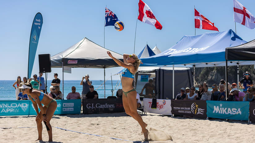 USA - Mariah Whalen serves