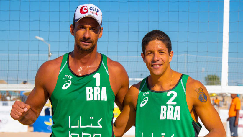 Ricardo at his last World Tour event, Doha 2019, with partner Alvaro Filho