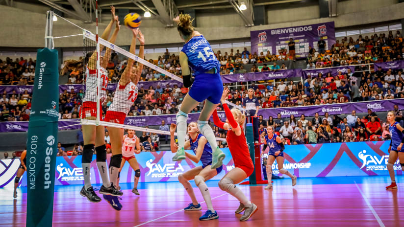 Russia against Turkey at the U20 bronze medal match in 2019