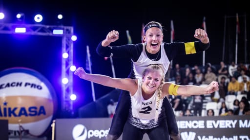 Schoon and Stam claim first 2023 Beach Pro Tour gold