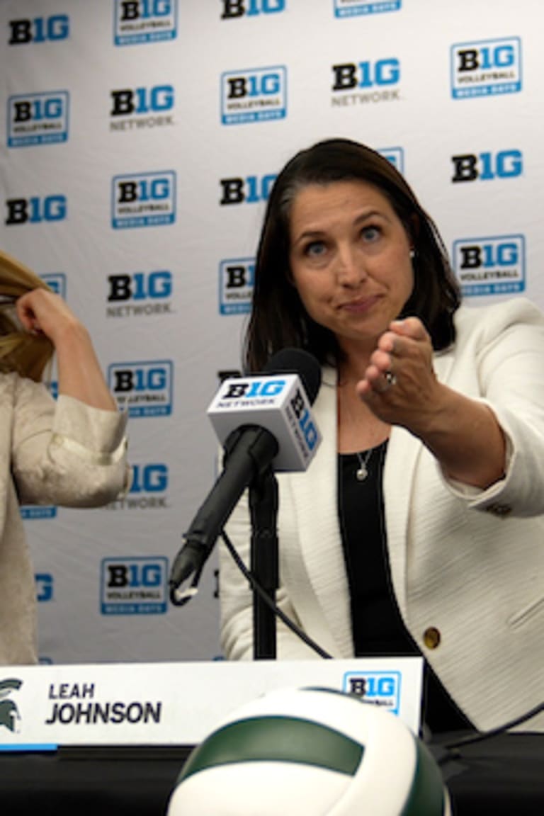 Big Ten volleyball media days: Spartan Noodle baby, J-FO, Caffey explanation