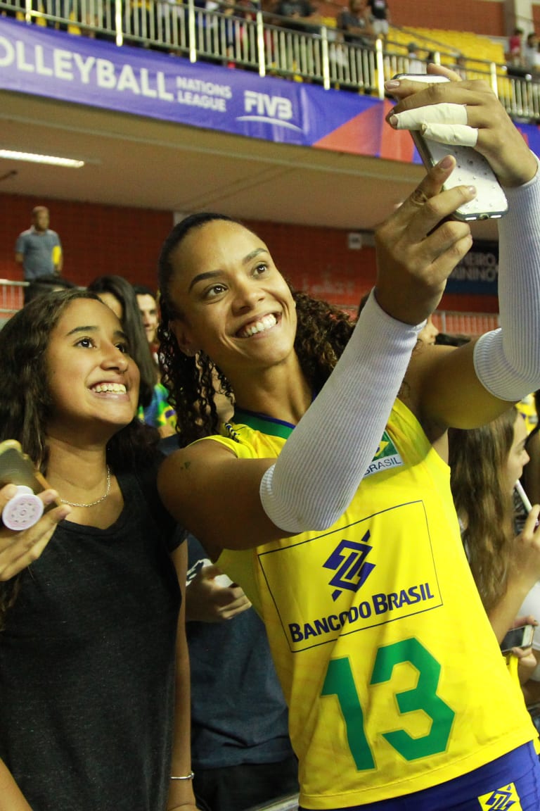 Players, fans, media at women's VNL 2019