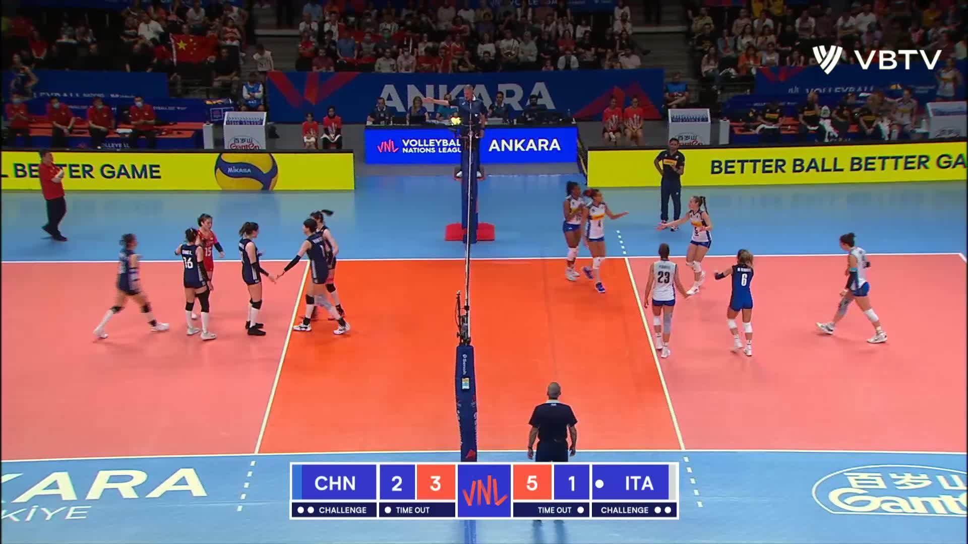 Yingying Li Successful Attacks Leader for China vs. Italy Top