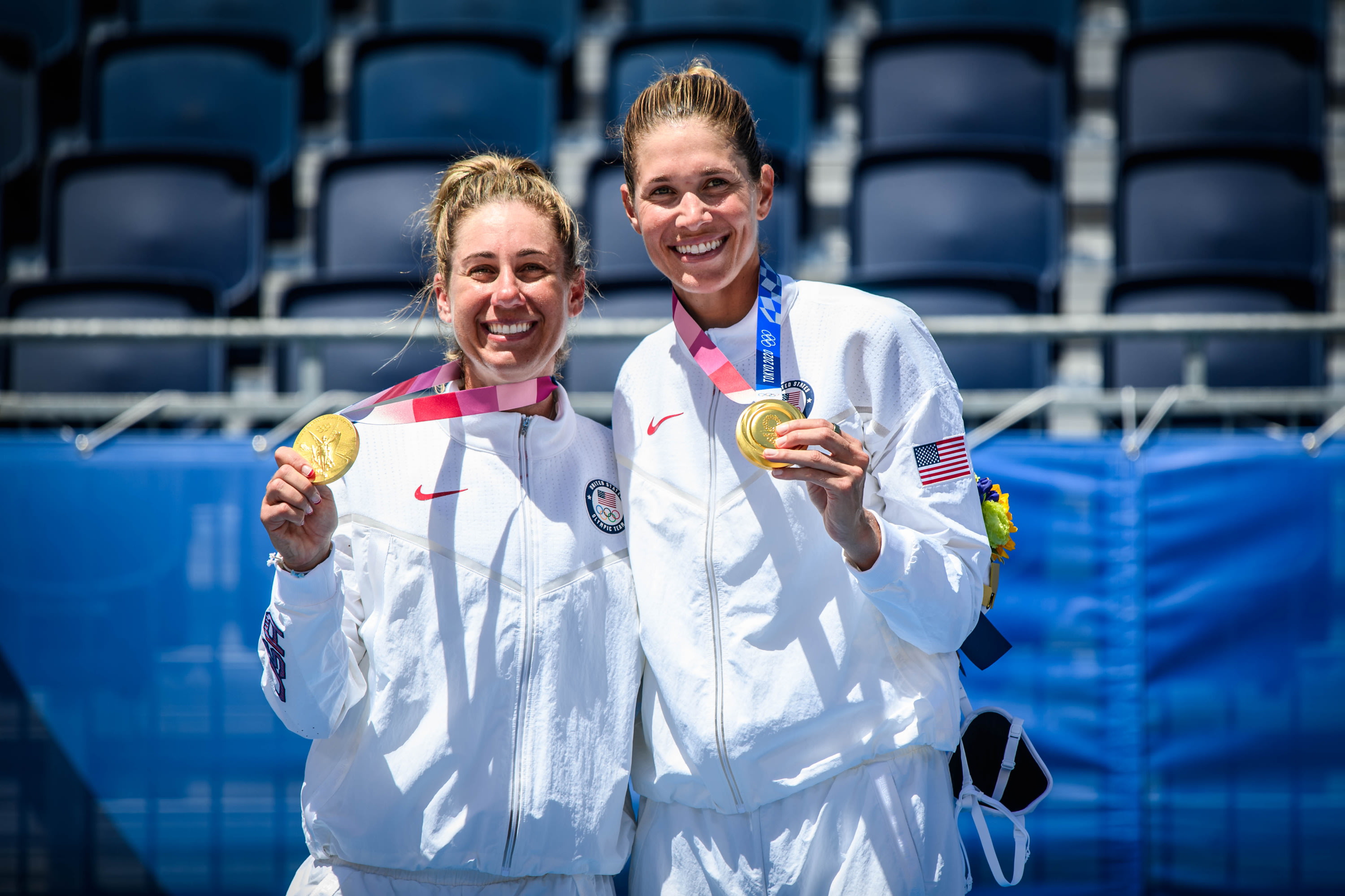 April & Alix celebrate Tokyo Olympic gold