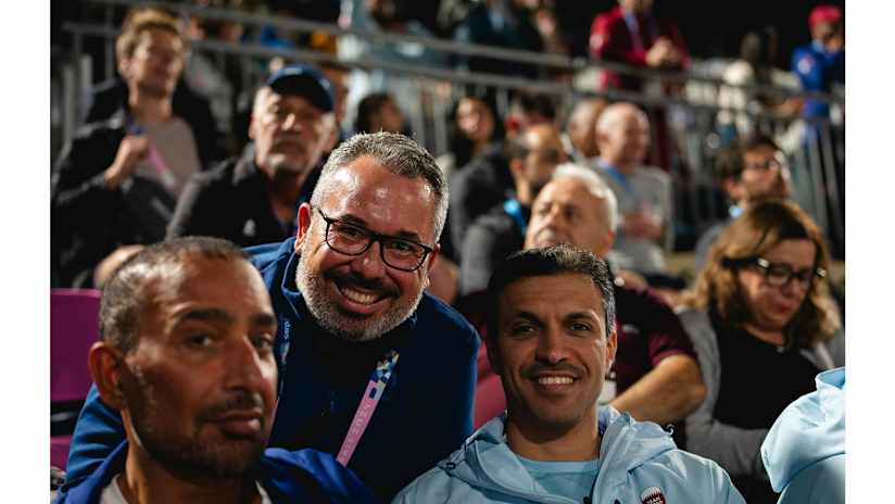 QOC Secretary General HE Jassim Rashid Al Buenain (right) with FIVB General Director Fabio Azevedo (middle)