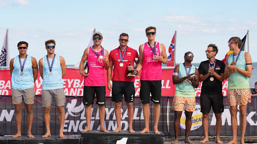 The 2026 Bridlington Futures men’s podium (source: cev.eu)