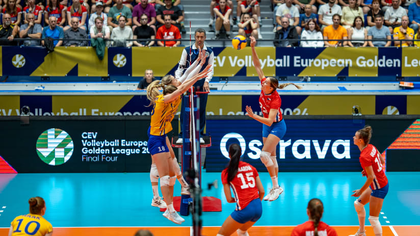 Sweden and Czechia in tense action during the women’s European League final (source: cev.eu)