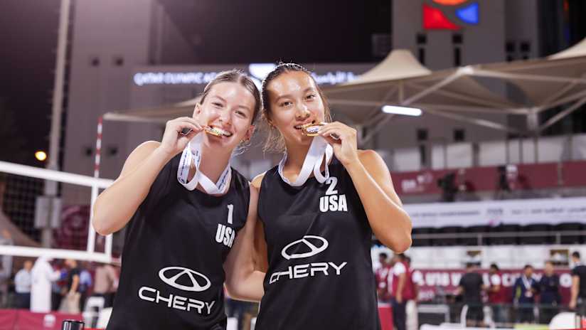 USA`s Scribner and Grimes celebrating their victory.