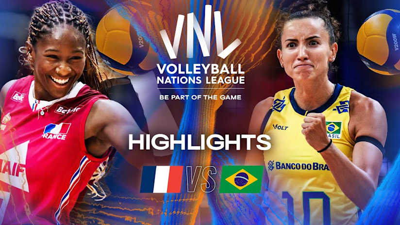 France 🇫🇷 vs. Brazil 🇧🇷 - Highlights | Week 3 | Women's VNL 2025