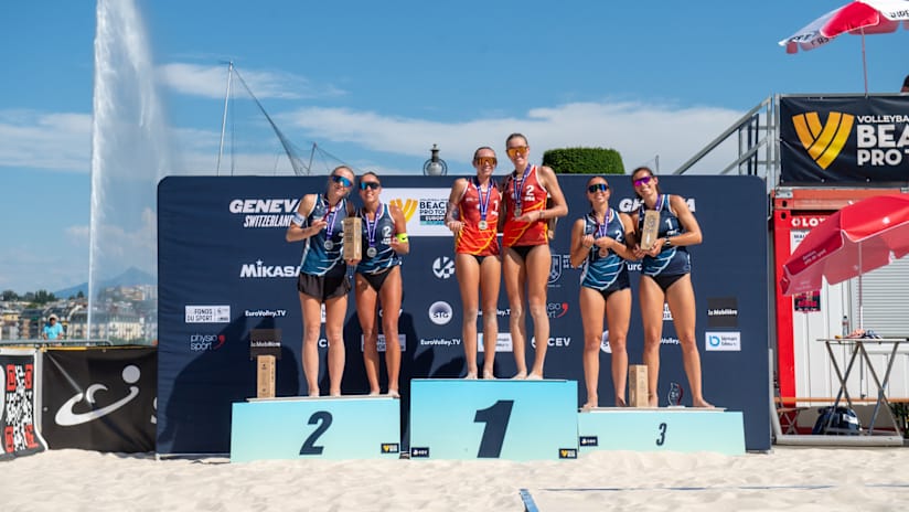 The 2025 Geneva Futures women’s podium (source: cev.eu)