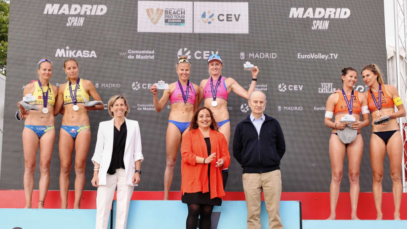 The women’s Madrid Futures 2024 podium (source: cev.eu)