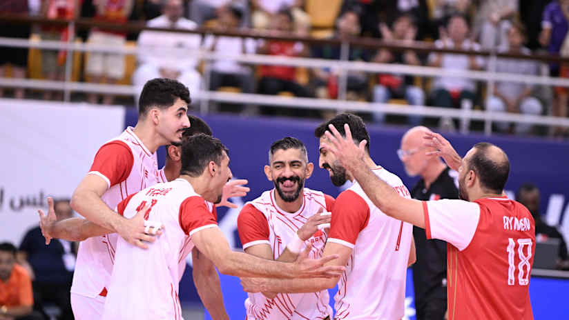 Bahrain celebrate during the AVC Nations Cup final (source: AVC)