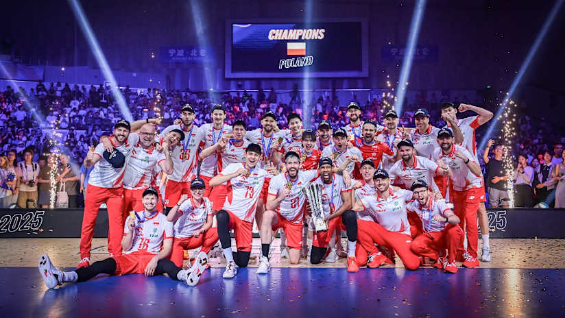 Volleyball team celebration