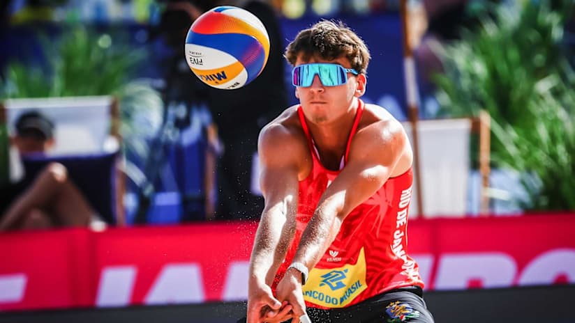 Latvia’s Kristians Fokerots in action