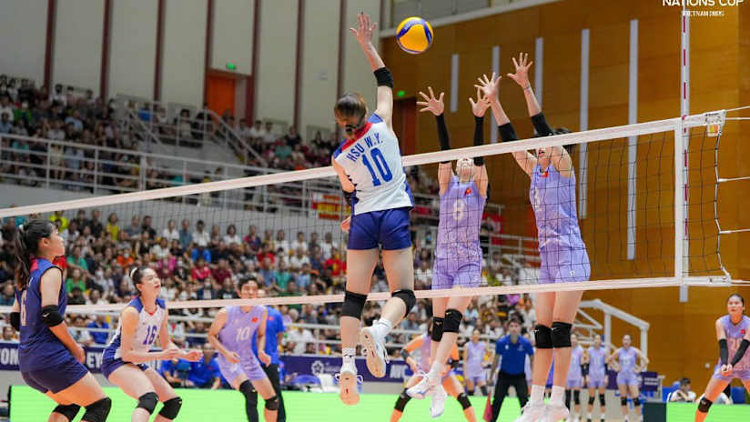 Vietnam against Chinese Taipei in Pool A AVC Women’s Volleyball Nations Cup action in Hanoi (source: AVC)