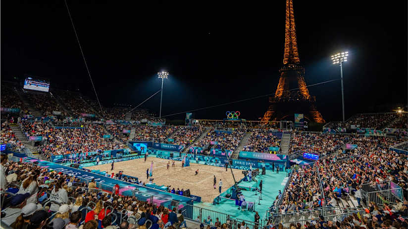 Beach volleyball lights up the night sky!