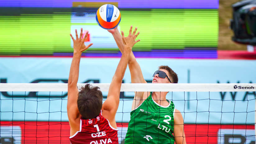 Lithuania’s Karolis Palubinskas in attack