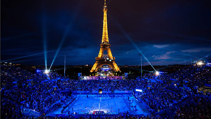 A spectacular view of the Eiffel Tower stadium