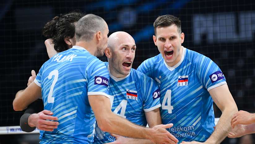 Slovenia vs. Germany Men`s Volleyball Match