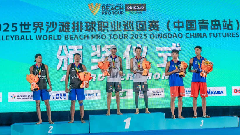 The 2025 Qingdao Futures men’s podium (source: volleyballchina.com)
