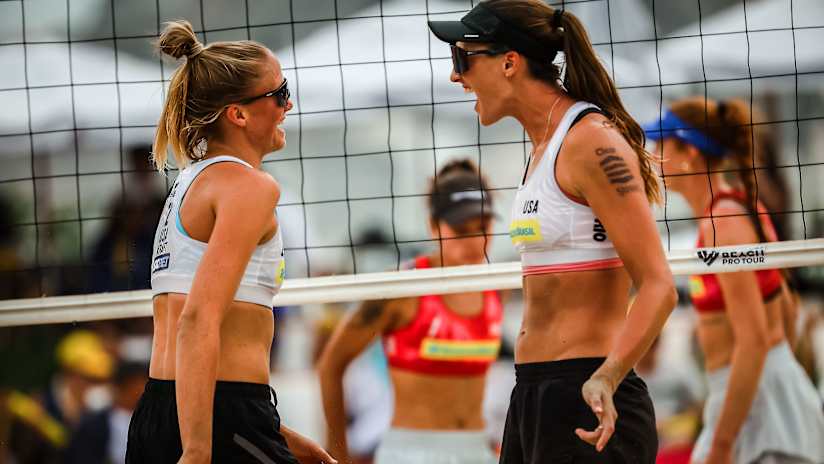 USA’s Terese Cannon & Megan Kraft celebrate during the Rio Elite bronze medal match