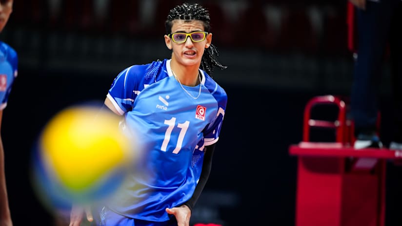 Yahiya Jemai reacting during a match against Algeria