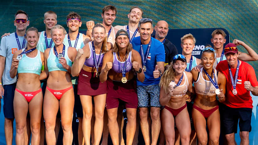 The 2026 Brno Futures medalists (photo: Pavel Netolicka / cev.eu)