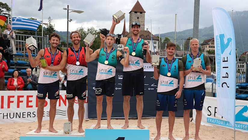 The 2025 Spiez Futures men’s podium (source: cev.eu)