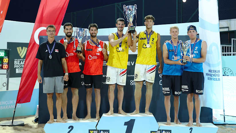 The 2026 Balikesir Futures men’s podium (source: cev.eu)