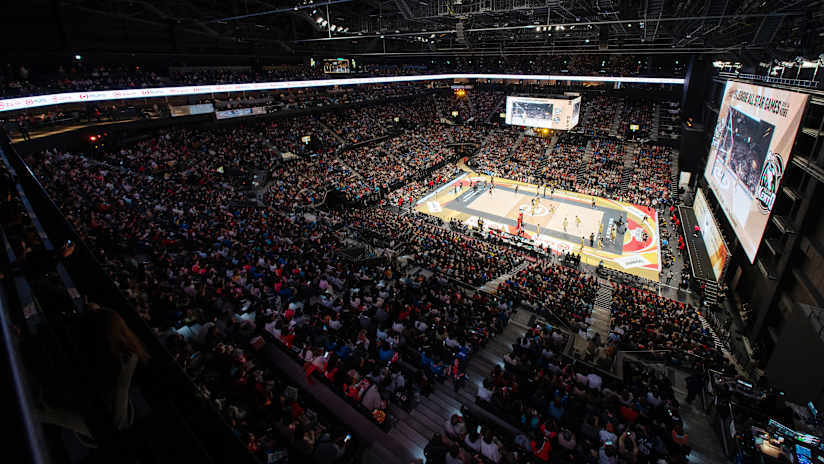 The packed Glion Arena during the men’s All-Star Game 2026