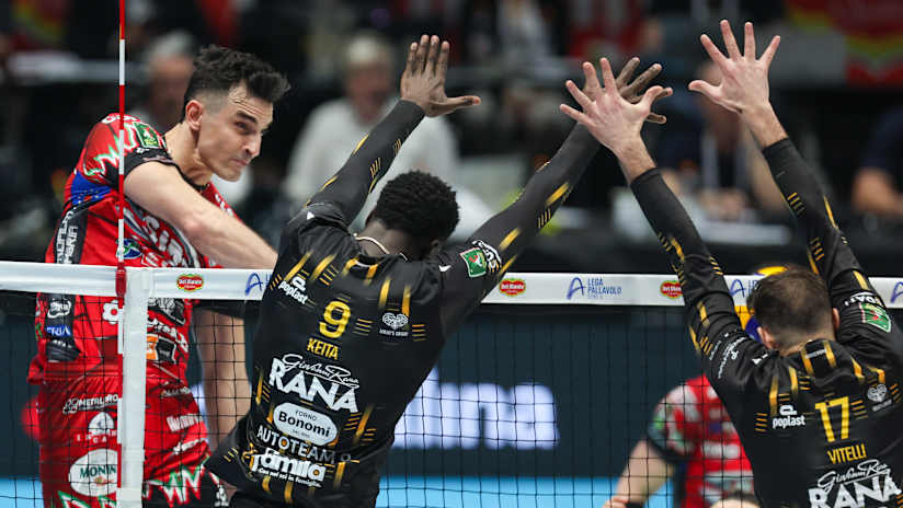 Verona against Sir during the 2026 Italy Cup semifinal (source: legavolley.it)