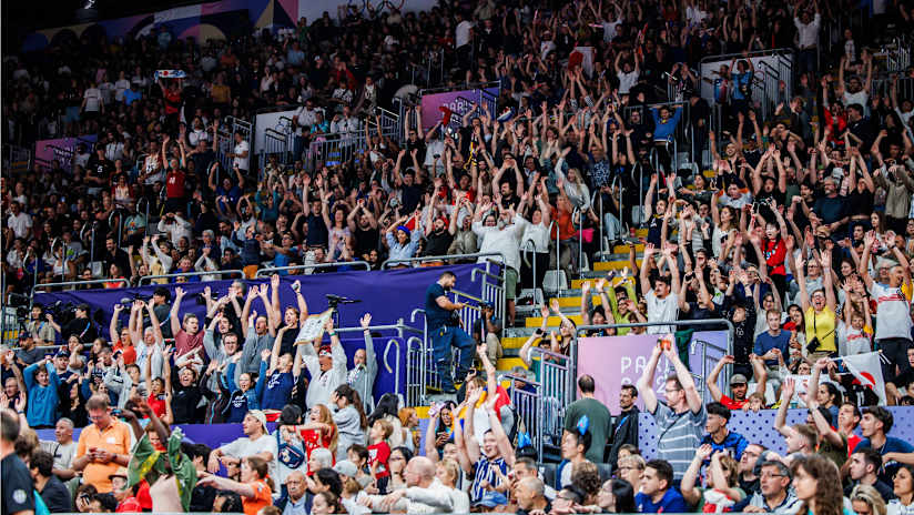 Germany and Japan played in front of a packed South Paris Arena 1 in the first match of the Olympics