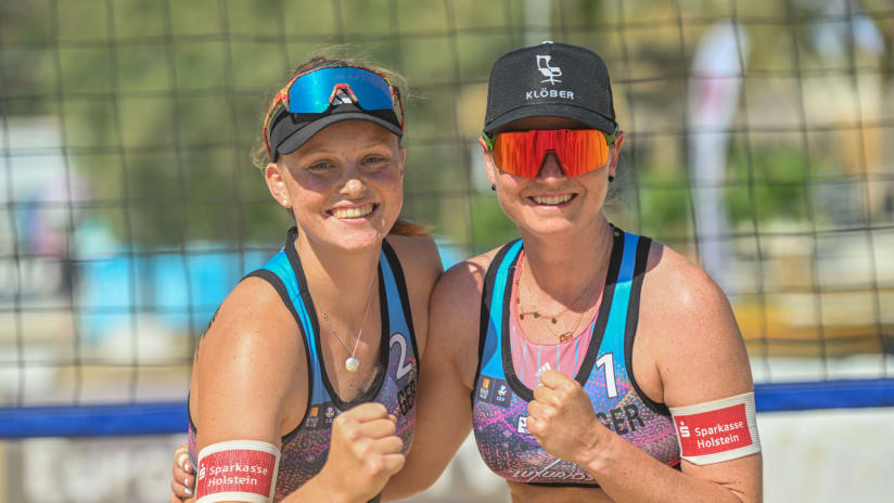 Julia Sude & Lea Sophie Kunst celebrate as 2024 Ios Futures champions (source: cev.eu)