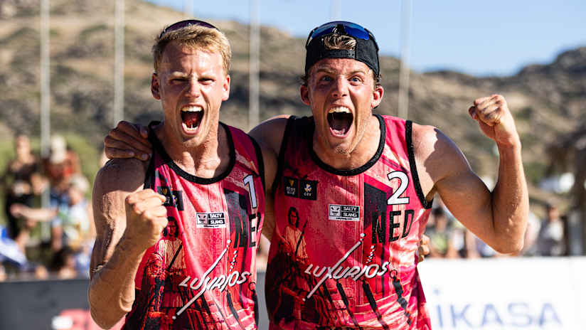 Dutchmen Sam van der Loo & Mees Sengers rejoice as Ios Futures champions (source: cev.eu)