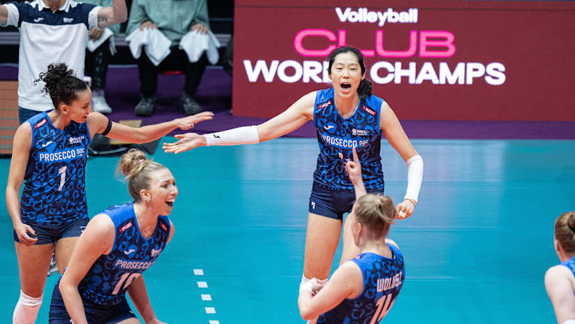 Volleyball players in action