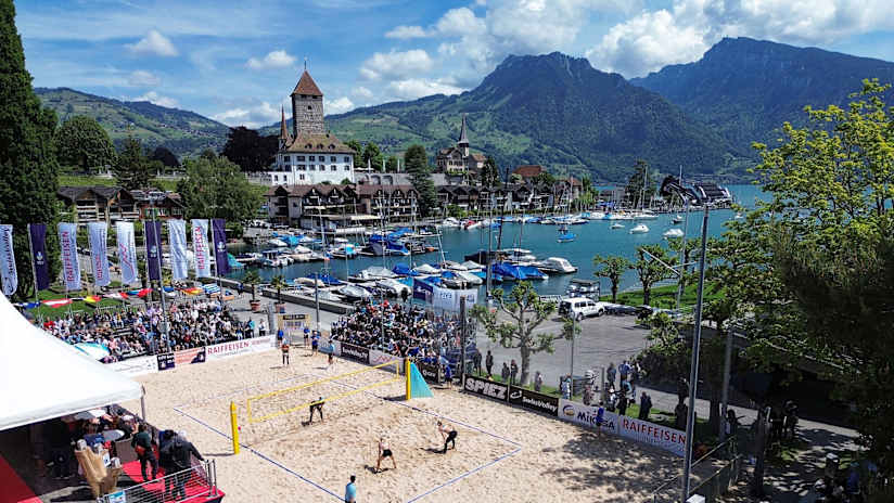 The beautiful setting of the 2025 Spiez Futures venue (source: cev.eu)