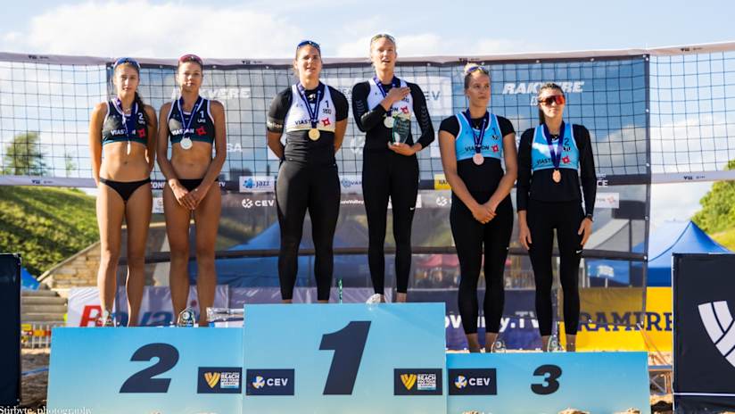 The 2024 Rakvere Futures women’s podium (source: cev.eu)