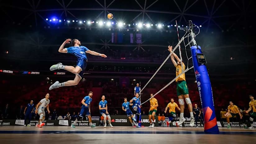 High-flying Toncek Stern in attack against Brazil