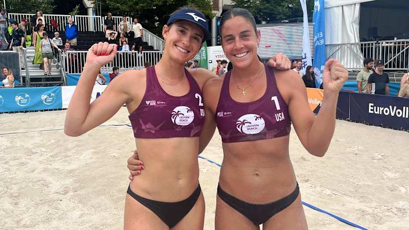 2024 Leuven Futures women’s champions Lexy Denaburg & Deahna Kraft of USA (source: Leuven Beach)