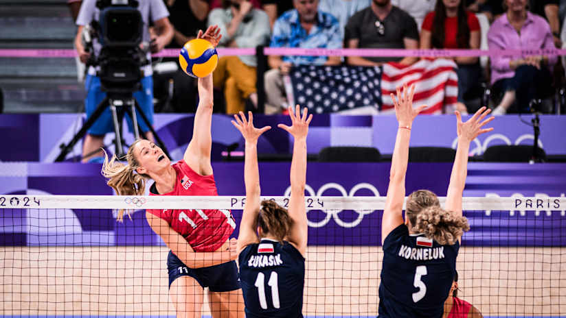 Opposite Annie Drews was again an important piece in the American offense